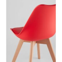 Стул Stool Group Frankfurt красный, сиденье из сочетания пластика и экокожи, ножки деревянные