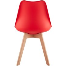 Стул Stool Group Frankfurt красный, сиденье из сочетания пластика и экокожи, ножки деревянные