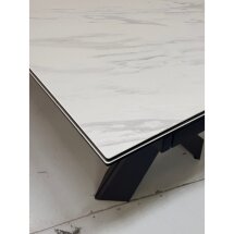 Стол ORISTANO 200 MARBLES KL-99 Белый мрамор матовый, итальянская керамика/ черный каркас, ®DISAUR