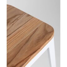Стул барный Stool Group Tolix WOOD белый глянцевый, металл с порошковым покрытием, светлое дерево, металл