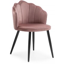 Стул на металлокаркасе Shell dark pink / black