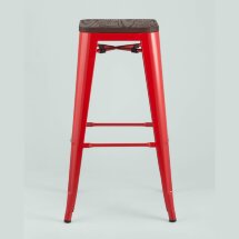 Стул барный Stool Group Tolix WOOD красный глянцевый, металл с порошковым покрытием, светлое дерево, металл