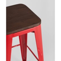 Стул барный Stool Group Tolix WOOD красный глянцевый, металл с порошковым покрытием, светлое дерево, металл