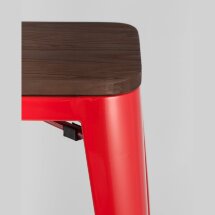 Стул барный Stool Group Tolix WOOD красный глянцевый, металл с порошковым покрытием, светлое дерево, металл