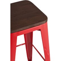 Стул барный Stool Group Tolix WOOD красный глянцевый, металл с порошковым покрытием, светлое дерево, металл