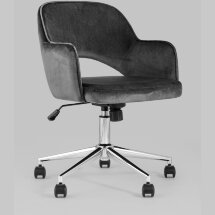 Компьютерное кресло Stool Group Кларк серый обивка велюр крестовина хромированный металл