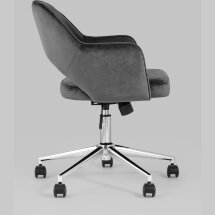 Компьютерное кресло Stool Group Кларк серый обивка велюр крестовина хромированный металл