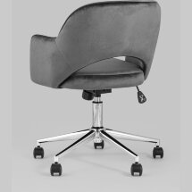 Компьютерное кресло Stool Group Кларк серый обивка велюр крестовина хромированный металл