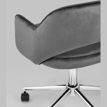 Компьютерное кресло Stool Group Кларк серый обивка велюр крестовина хромированный металл