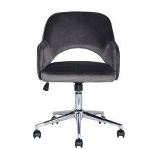 Компьютерное кресло Stool Group Кларк серый обивка велюр крестовина хромированный металл