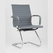 Кресло TopChairs TopChairs Visit серое, обивка из экокожи, металический каркас