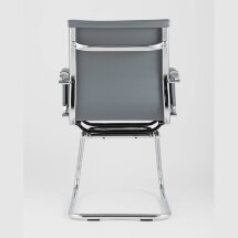 Кресло TopChairs TopChairs Visit серое, обивка из экокожи, металический каркас