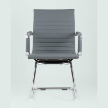 Кресло TopChairs TopChairs Visit серое, обивка из экокожи, металический каркас