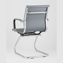Кресло TopChairs TopChairs Visit серое, обивка из экокожи, металический каркас