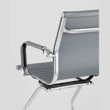 Кресло TopChairs TopChairs Visit серое, обивка из экокожи, металический каркас