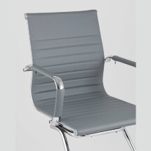 Кресло TopChairs TopChairs Visit серое, обивка из экокожи, металический каркас