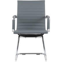 Кресло TopChairs TopChairs Visit серое, обивка из экокожи, металический каркас