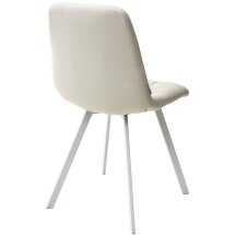 Стул CHILLI SQUARE HK017-01 светло-бежевый, PU/ белый каркас М-City