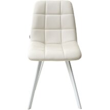 Стул CHILLI SQUARE HK017-01 светло-бежевый, PU/ белый каркас М-City
