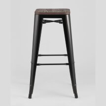 Стул барный Stool Group Tolix WOOD черный глянцевый, металл с порошковым покрытием, светлое дерево, металл