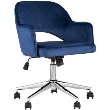 Компьютерное кресло Stool Group Кларк синий обивка велюр крестовина хромированный металл