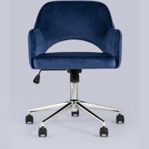 Компьютерное кресло Stool Group Кларк синий обивка велюр крестовина хромированный металл