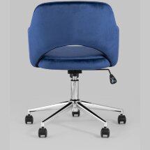 Компьютерное кресло Stool Group Кларк синий обивка велюр крестовина хромированный металл