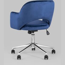 Компьютерное кресло Stool Group Кларк синий обивка велюр крестовина хромированный металл