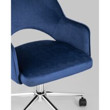 Компьютерное кресло Stool Group Кларк синий обивка велюр крестовина хромированный металл