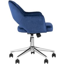 Компьютерное кресло Stool Group Кларк синий обивка велюр крестовина хромированный металл