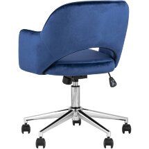 Компьютерное кресло Stool Group Кларк синий обивка велюр крестовина хромированный металл