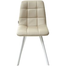 Стул CHILLI SQUARE HK017-02 серо-бежевый/ белый каркас, PU М-City