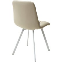 Стул CHILLI SQUARE HK017-02 серо-бежевый/ белый каркас, PU М-City