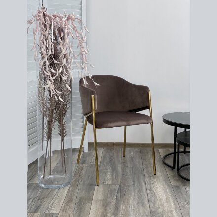 Стул DILL BLUVEL-38 LATTE, велюр/ золотой каркас, М-City 