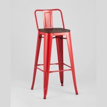 Стул барный Stool Group Tolix WOOD со спинкой красный глянцевый, металл, дерево