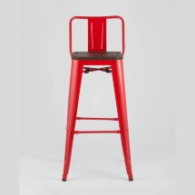Стул барный Stool Group Tolix WOOD со спинкой красный глянцевый, металл, дерево