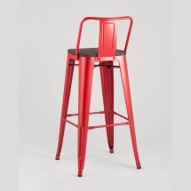 Стул барный Stool Group Tolix WOOD со спинкой красный глянцевый, металл, дерево