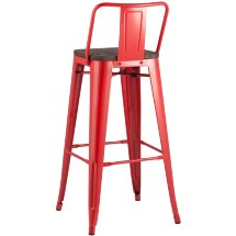 Стул барный Stool Group Tolix WOOD со спинкой красный глянцевый, металл, дерево