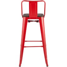 Стул барный Stool Group Tolix WOOD со спинкой красный глянцевый, металл, дерево