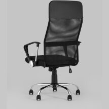 Компьютерное кресло TopChairs TopChairs Benefit офисное черное, обивка из сочетания экокожи, сетки и текстиля, механизм качани