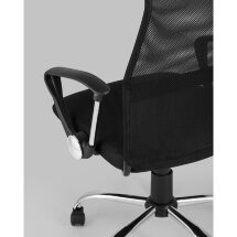 Компьютерное кресло TopChairs TopChairs Benefit офисное черное, обивка из сочетания экокожи, сетки и текстиля, механизм качани