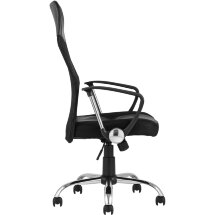 Компьютерное кресло TopChairs TopChairs Benefit офисное черное, обивка из сочетания экокожи, сетки и текстиля, механизм качани