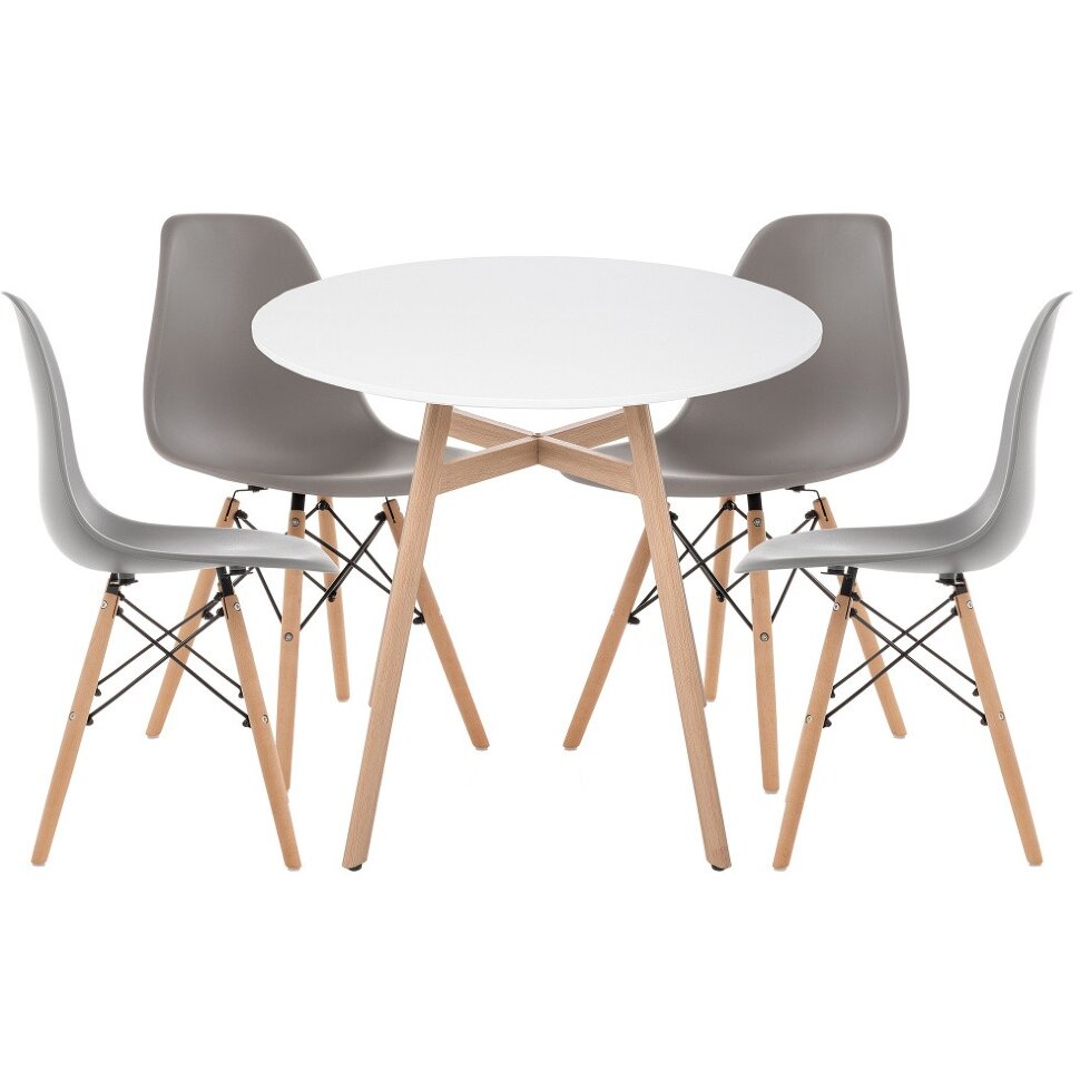 Обеденная группа Гуанора 90 gray / white / wood 