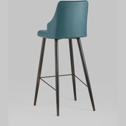 Стул барный Stool Group Коналл экокожа темно-синий металлические ножки 