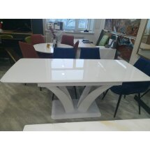 Стол ФРЕЯ 140 БЕЛЫЙ, стекло/ БЕЛЫЙ, М-City