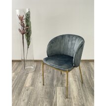 Стул DIANA VBP215 античный серо-зеленый/ золотой каркас М-City