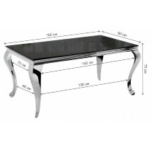 Стол стеклянный Мебель Китая Sondal 160 см черный