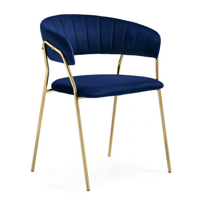 Стул на металлокаркасе Kamelia 1 dark blue / gold Стул на металлокаркасе Kamelia 1 dark blue / gold