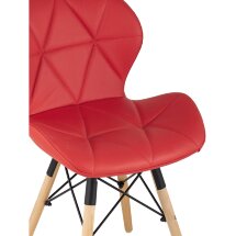 Стул Stool Group дизайнерский Бон обивка экокожа красный ножки массив бука