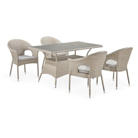Комплект плетеной мебели T198C/Y79C-W85 Latte (4+1) 